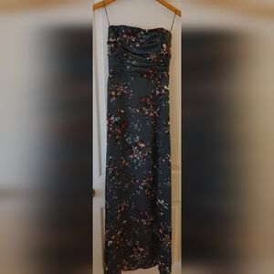 🌞 Gorgeous Dynamite Teal Green Floral Maxi Strapless Dress ~ Size XS
